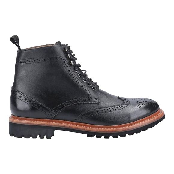 Cotswold Mens Rissington Commando Lace Up Leather Dress Boot / Black